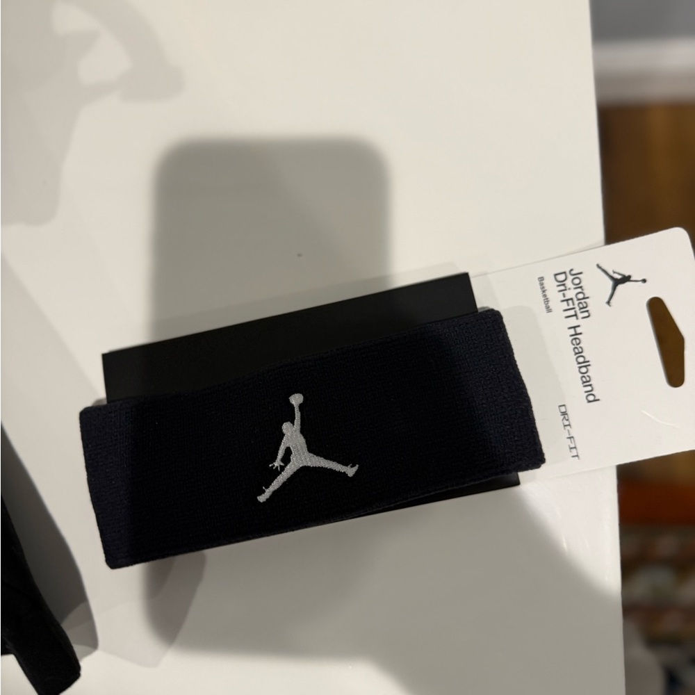 NWT Nike Jordan Dri-FIT Black Headband with Jumpman Logo